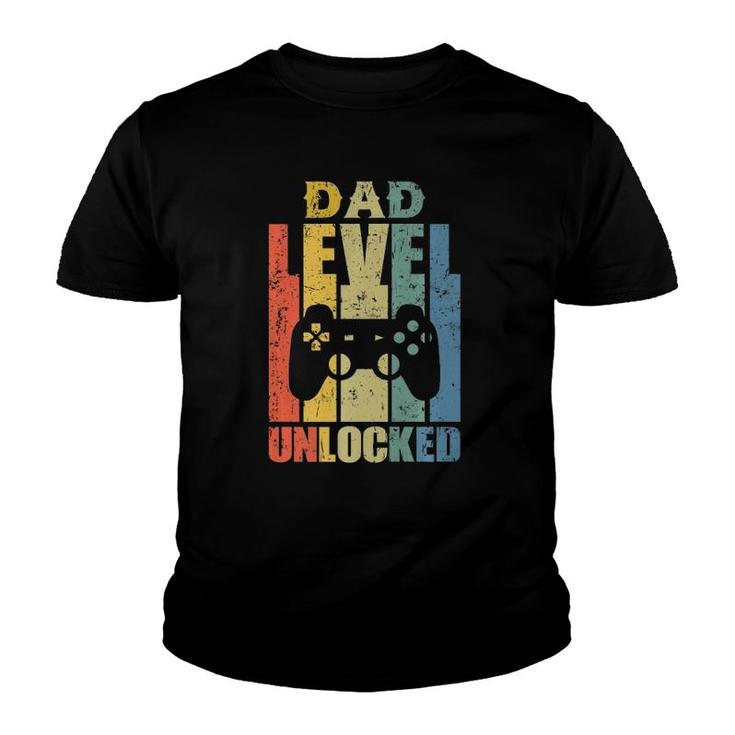 Mens Pregnancy Announcement Dad Level Unlocked Soon To Be Father  Youth T-shirt
