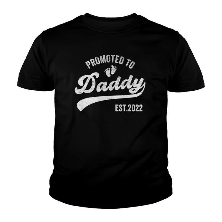 Mens Promoted To Daddy Est 2022 First Time Dad Youth T-shirt