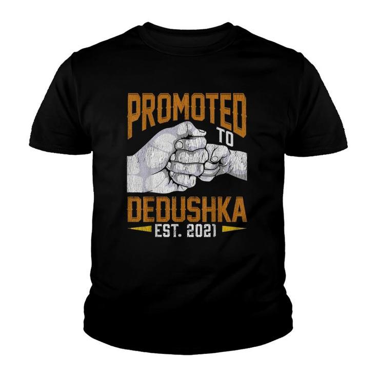 Mens Promoted To Dedushka Est 2021 Father's Day Gift New Dedushka Youth T-shirt