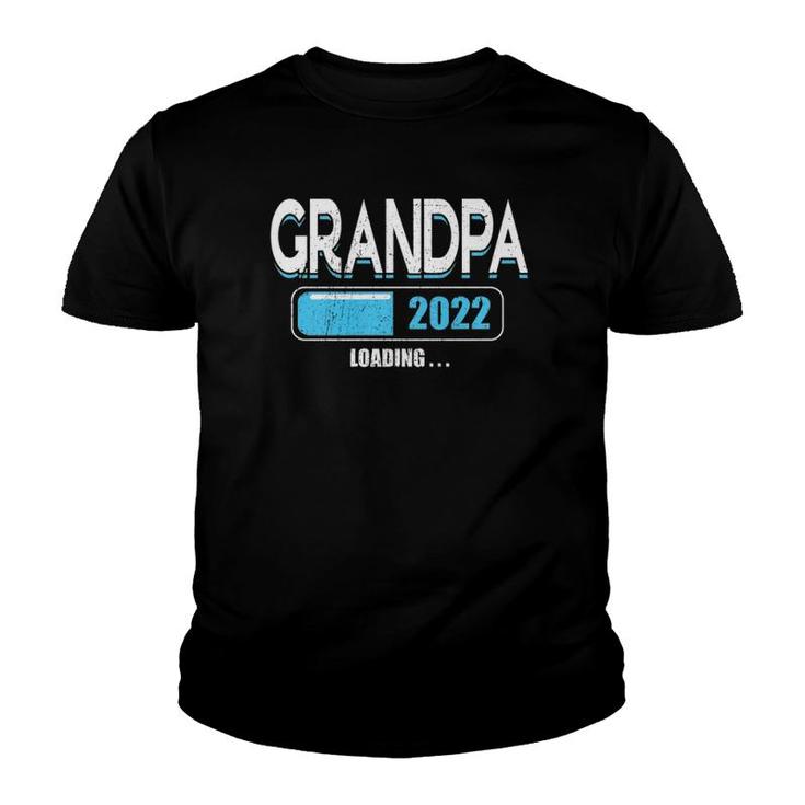 Mens Promoted To Grandfather Est 2022 Loading Future Grandpa  Youth T-shirt