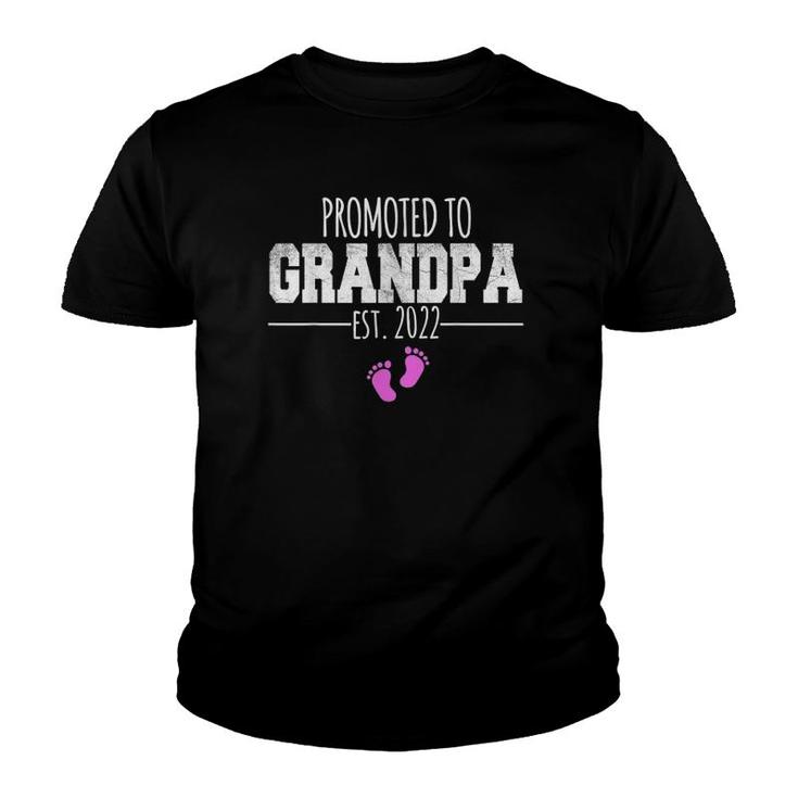 Mens Promoted To Grandpa 2022 First Time Grandfather Father's Day Youth T-shirt