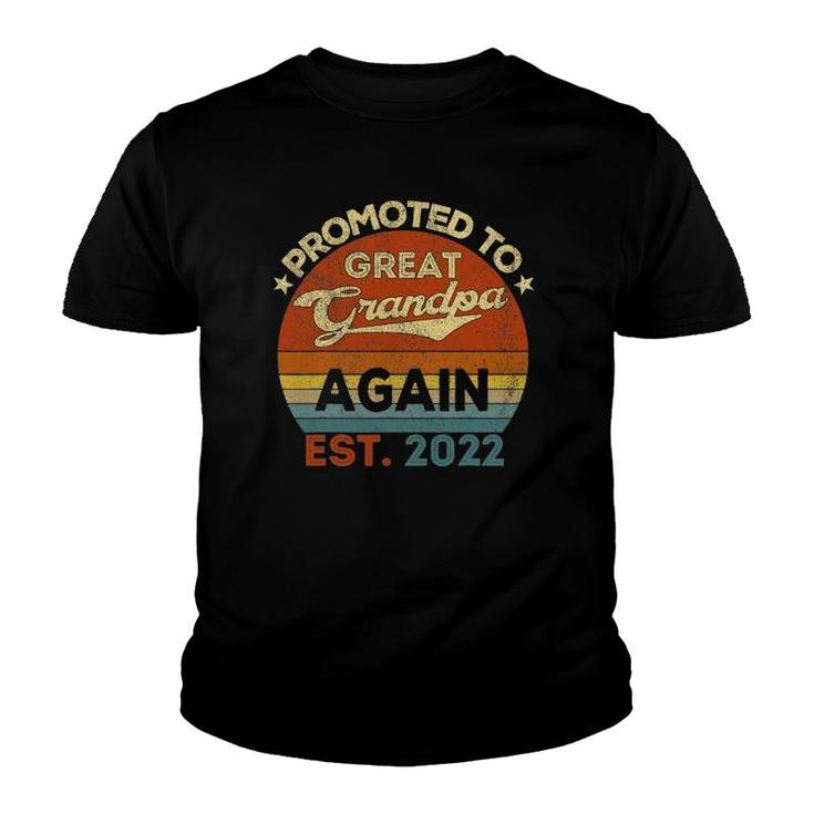 Mens Promoted To Great Grandpa Again 2022 Paw Paw Papa Pops Pop Youth T-shirt