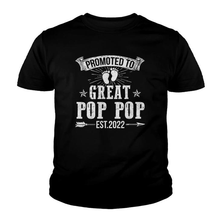 Mens Promoted To Great Pop Pop Est 2022 Father's Day Youth T-shirt