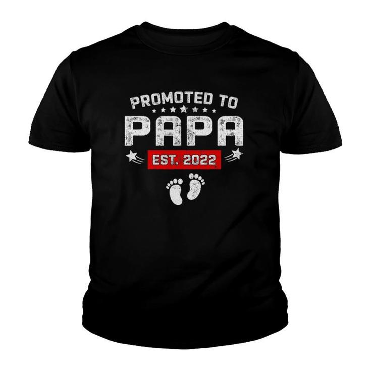 Mens Promoted To Papa Est 2022 Fathers Day Youth T-shirt