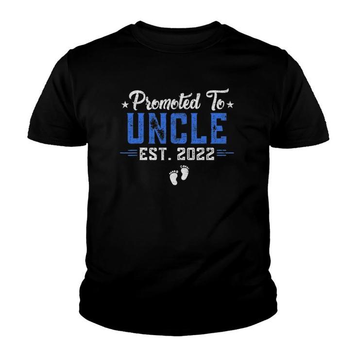 Mens Promoted To Uncle Est 2022 Fathers Day Youth T-shirt