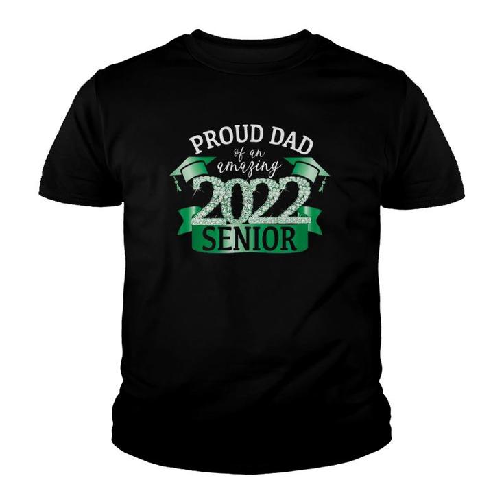 Mens Proud 2022 Senior Dad I Elegant Green Celebration Outfit Youth T-shirt