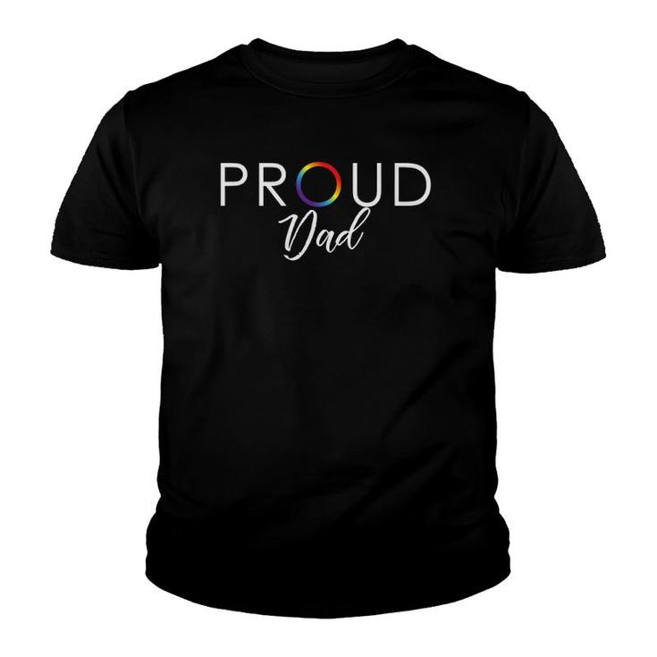Mens Proud Dad  Cute Lgbtq Pride Month Gift Youth T-shirt