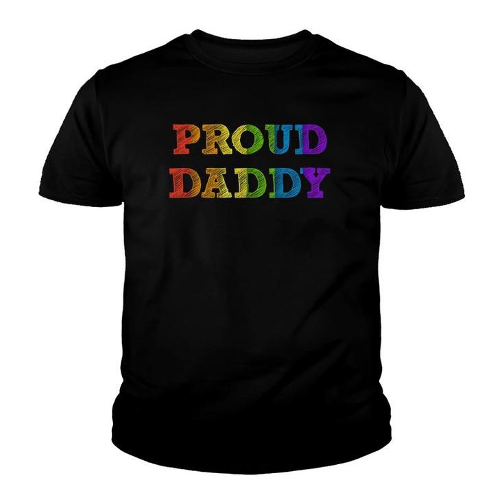 Mens Proud Daddy Lgbt Pride Father Gay Dad Father's Day Gift Tee Youth T-shirt