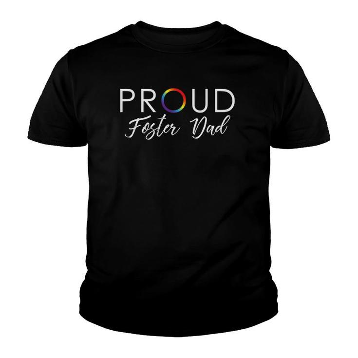 Mens Proud Foster Dad  Cute Lgbtq Pride Month Gift Youth T-shirt