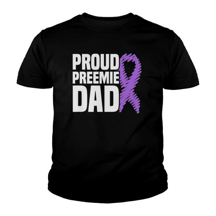 Mens Proud Preemie Dad Nicu Premature Birth Prematurity Awareness Youth T-shirt