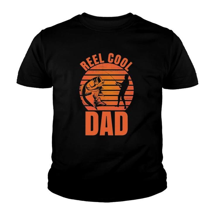 Mens Reel Cool Dad Fisherman Daddy Father's Day Fishing Youth T-shirt