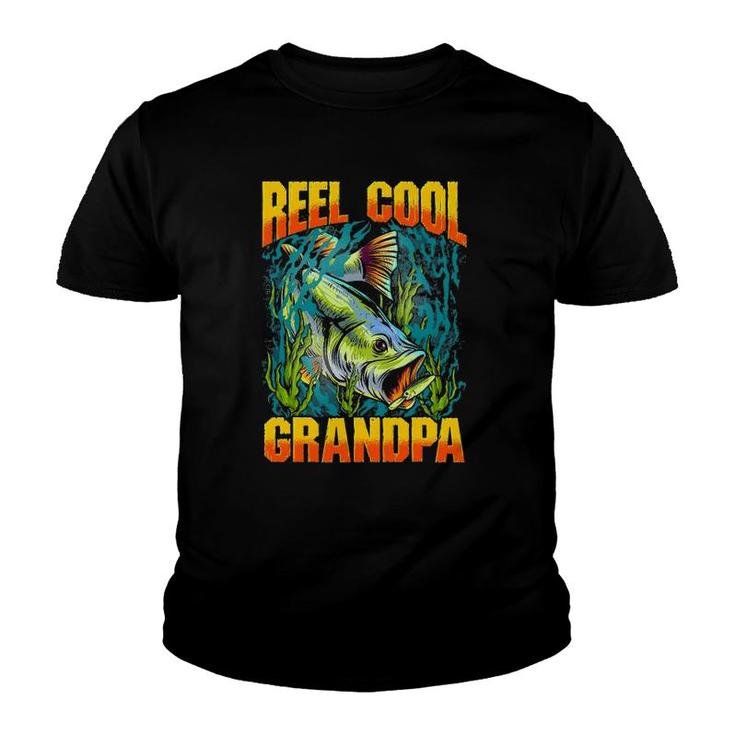 Mens Reel Cool Grandpa  Fishing Lover Gift Fathers Day Youth T-shirt