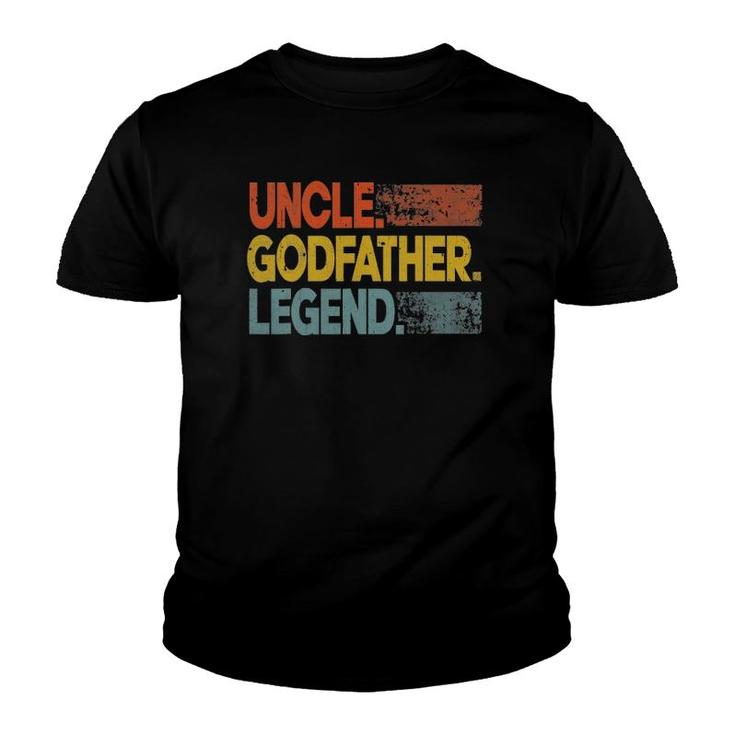 Mens Retro Uncle Godfather Legend Funny Uncle  Father's Day Youth T-shirt