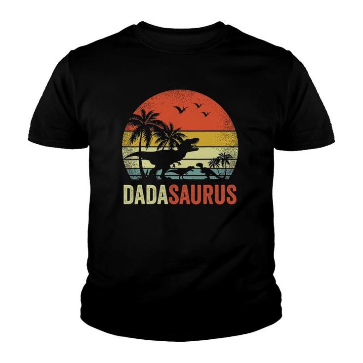 Mens Retro Vintage Dadasaurus 2 Two Kidsrex Daddy Youth T-shirt