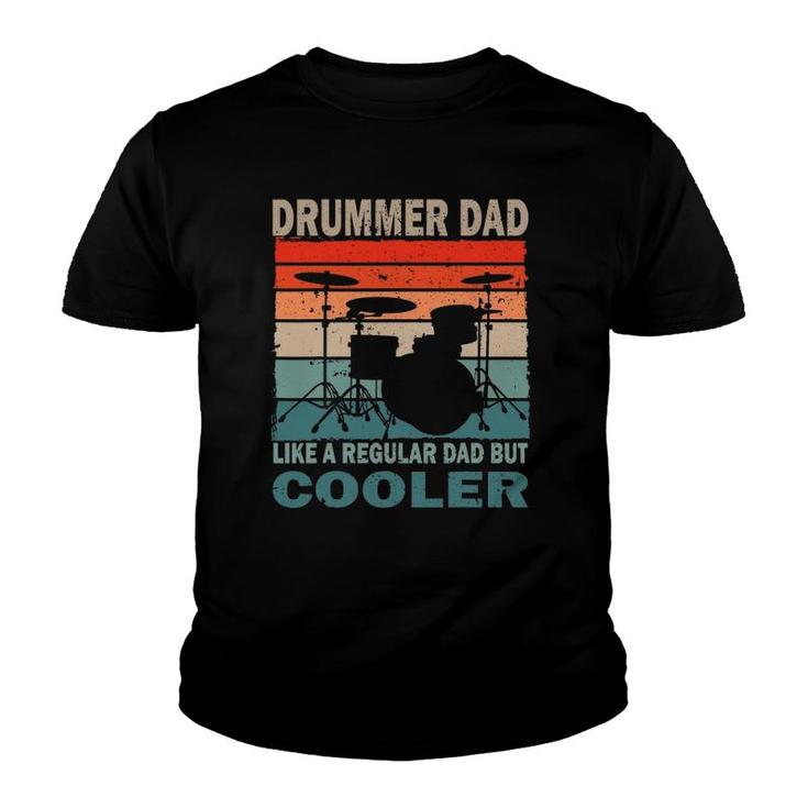Mens Retro Vintage Drummer Dad Music Lover & Fan Father's Day Youth T-shirt