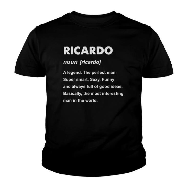 Mens Ricardo Name Definition Personalized Gift Youth T-shirt