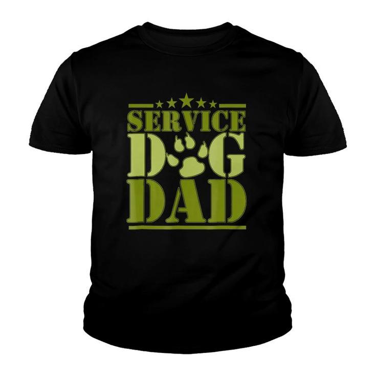 Mens Service Dog Dad  For Disabled American Veterans Youth T-shirt
