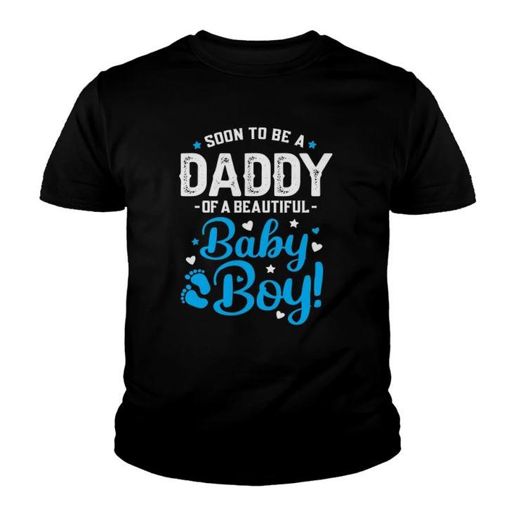 Mens Soon To Be A Daddy Of A Baby Boy New Dad Expecting Father Youth T-shirt