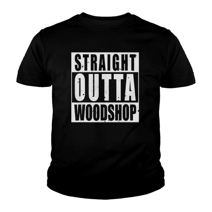 Mens Straight Outta Woodshop - Funny Wood Worker Graphic Gift Tee Youth T-shirt