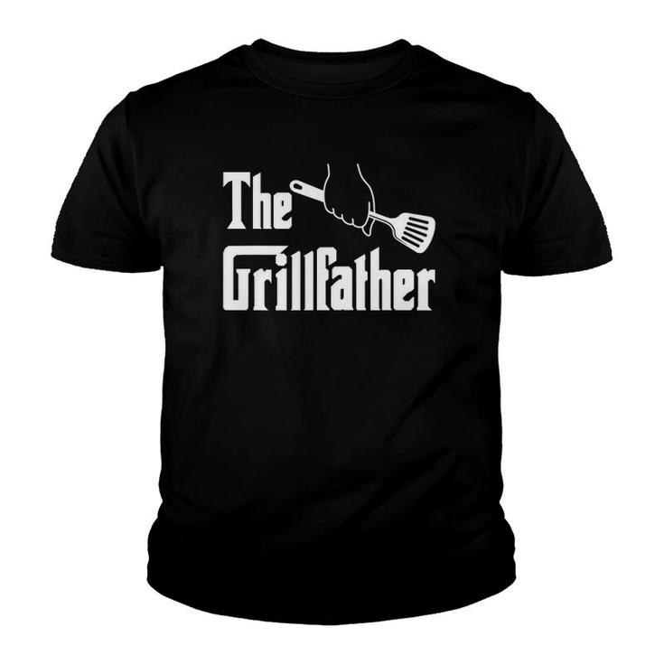 Mens The Grillfather Grill Funny Grilling Bbq Papa Grandpa Youth T-shirt