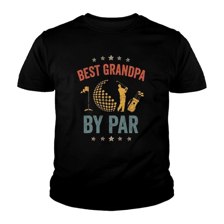 Mens Vintage Best Grandpa By Par Father's Day Golf  Gift Youth T-shirt
