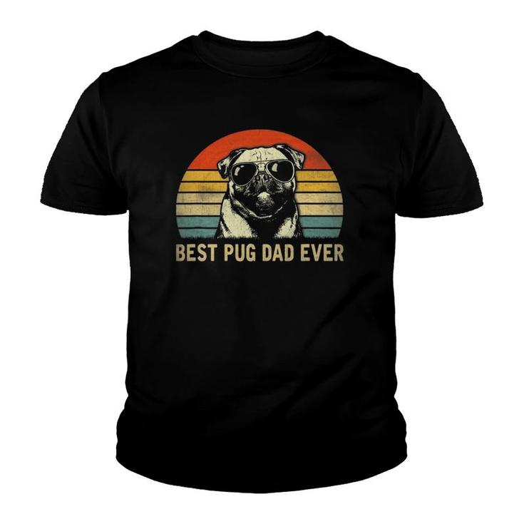 Mens Vintage Best Pug Dad Ever Boxer Lover Father's Day Youth T-shirt