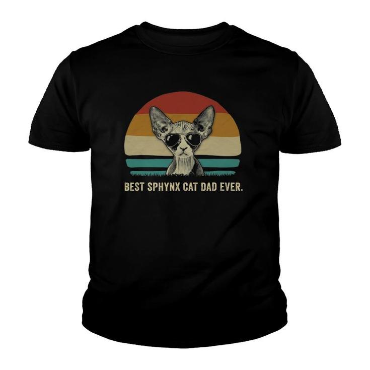Mens Vintage Best Sphynx Cat Dad Ever S Funny Cat Daddy  Youth T-shirt