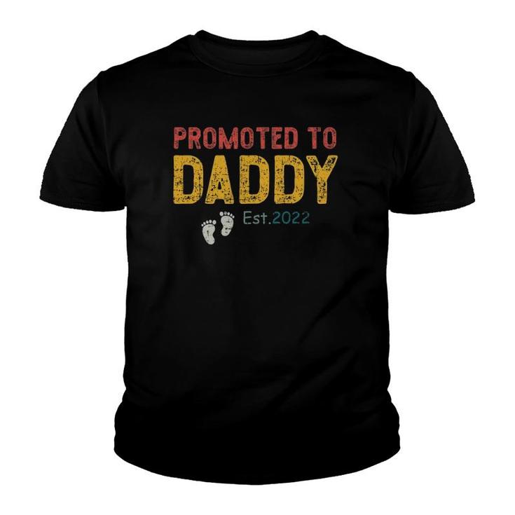 Mens Vintage Promoted To Daddy Est 2022 Father's Day Tee Youth T-shirt