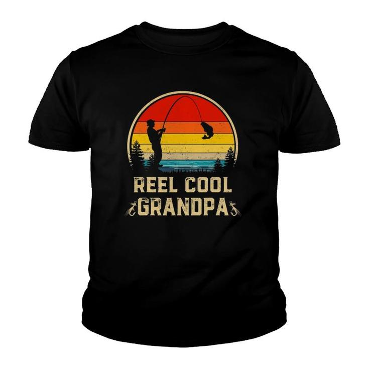 Mens Vintage Reel Cool Grandpa Fish Fishing Father's Day Gift Youth T-shirt