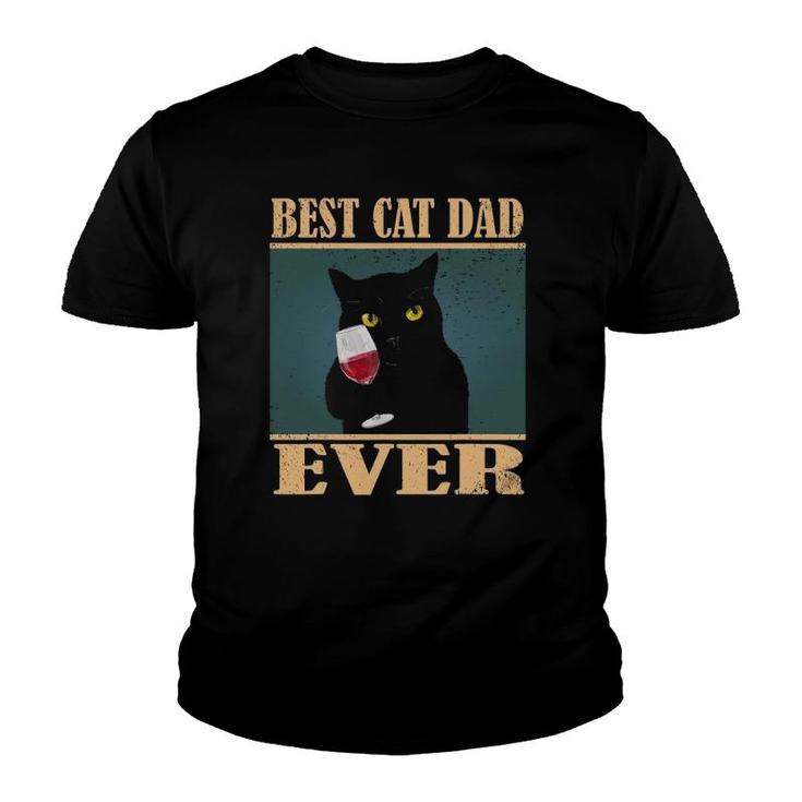 Mens Vintage Retro Best Cat Dad Ever Youth T-shirt