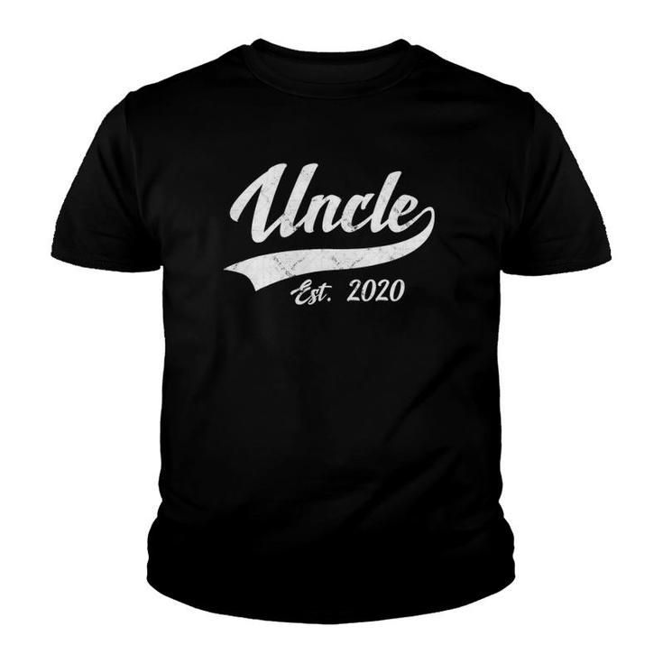 Mens Vintage Uncle Est 2020 New Uncle Father Day Gift Youth T-shirt