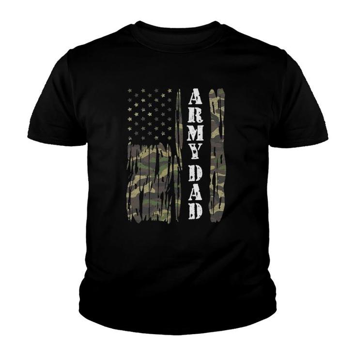 Mens Vintage Us Flag Army Dad Veteran Father Father's Day Gift Youth T-shirt