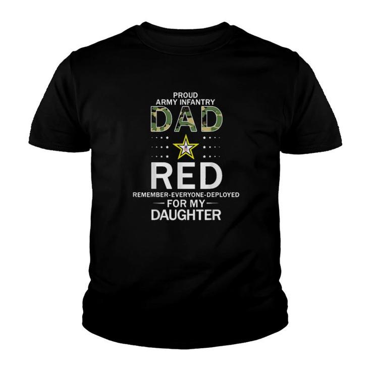 Mens Wear Red Red Friday For My Daughterproud Army Infantry Dad  Youth T-shirt