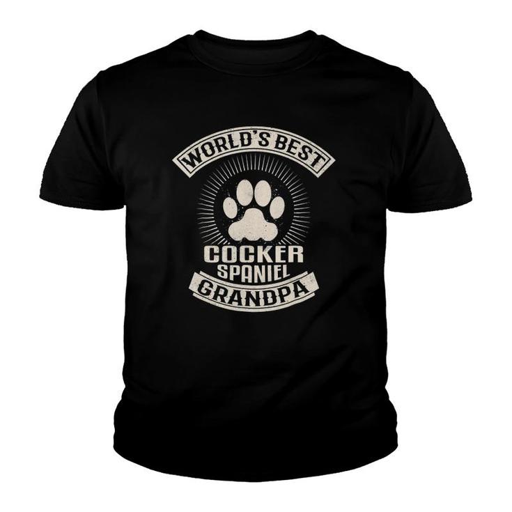 Mens World's Best Cocker Spaniel Grandpa Youth T-shirt