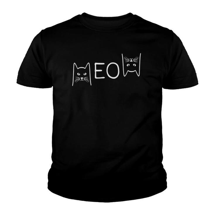 Meow Cat Meow Kitty Funny Cats Mom And Cat Dad Youth T-shirt