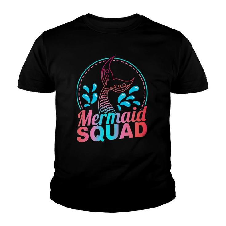 Mermaid Squad - Funny Mermaid Birthday Squad Swimming Party Tank Top Youth T-shirt