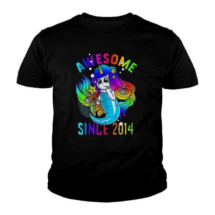 Mermicorn Mermaid Unicorn Birthday Awesome Since 2014 Gift Youth T-shirt