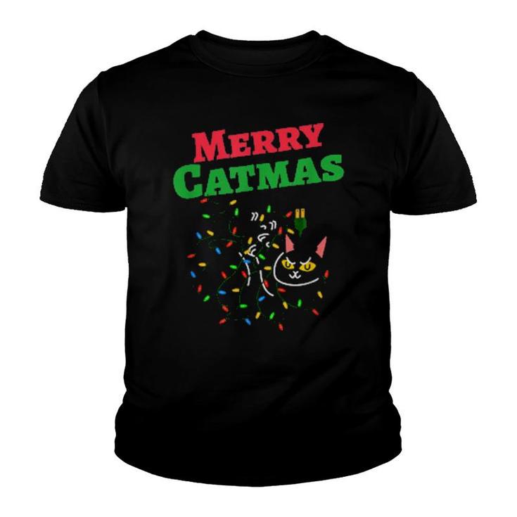 Merry Catmas Xmas Cat Christmas  Youth T-shirt
