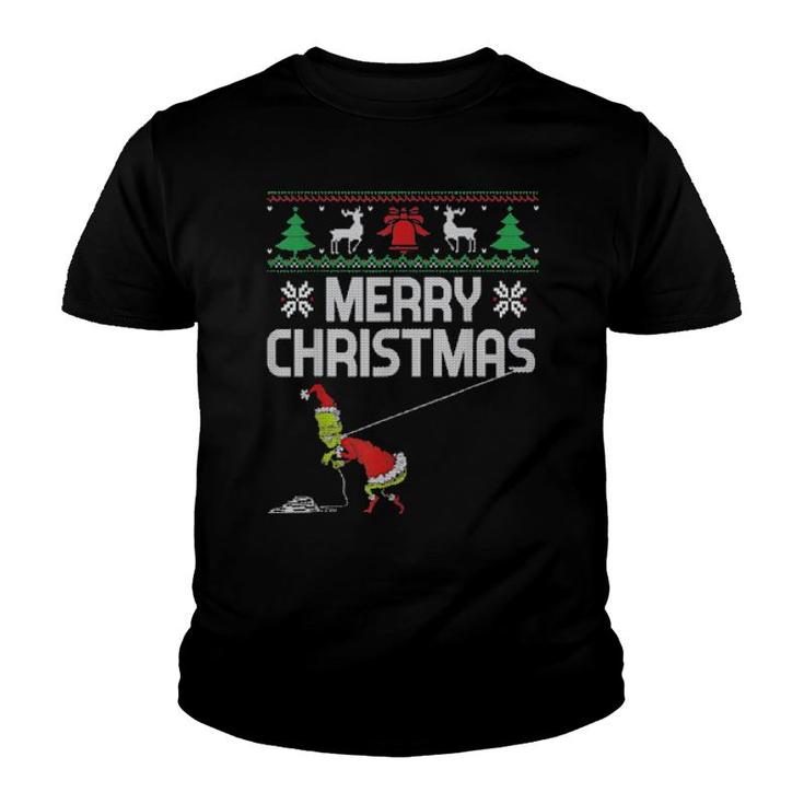 Merry Christmas Ugly  Biden Santa Xmas 2021 Tee  Youth T-shirt