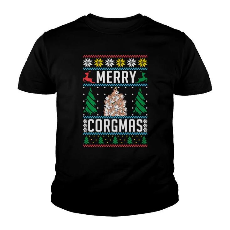 Merry Corgmas Corgi Dog Christmas Youth T-shirt
