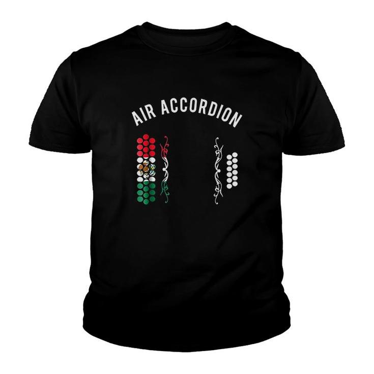 Mexico Flag Air Accordion Funny Music Youth T-shirt