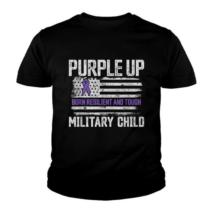 Military Child Military Kids Purple Up Military Child Youth T-shirt