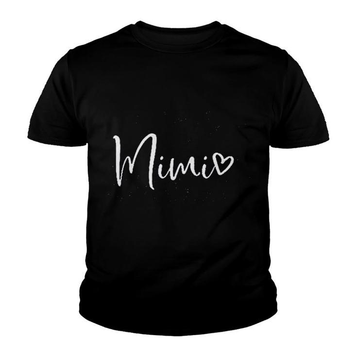Mimi Heart Graphic Cute Grandma Youth T-shirt