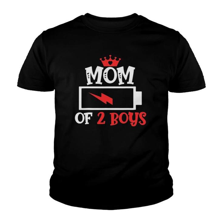 Mom Of 2 Boys Mothers Day Youth T-shirt