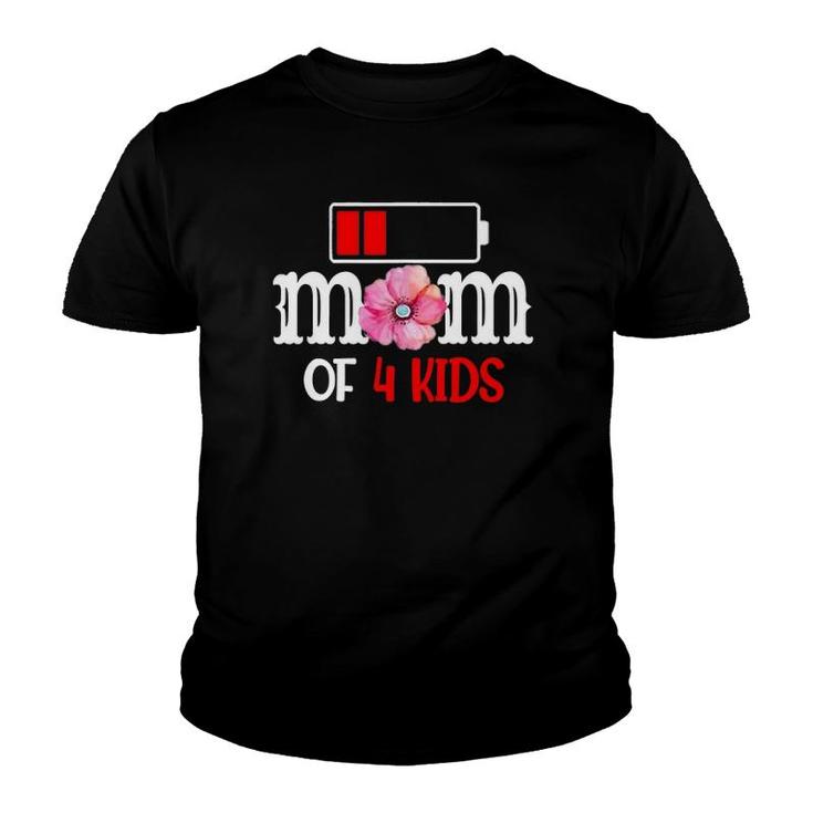 Mom Of 4 Kids Mother's Day Youth T-shirt