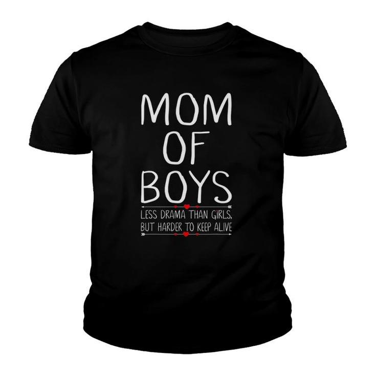Mom Of Boys Busy Mom Life Funny Motherhood Gifts For Mama Youth T-shirt