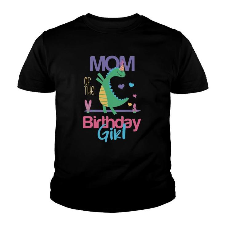 Mom Of The Birthday Girl Dinosaur Theme Matching Family Youth T-shirt