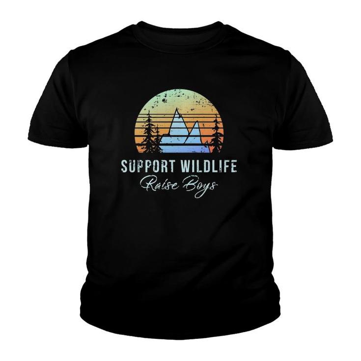 Mom Support Wildlife Raise Boys Mother Day Gift Youth T-shirt