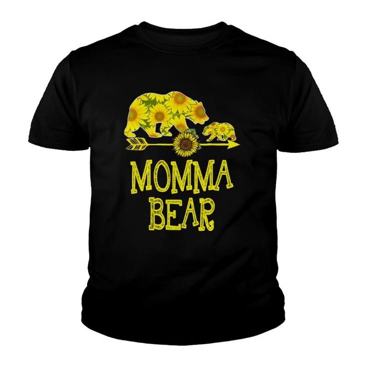Momma Bear Sunflower Matching Family Mother Father Youth T-shirt