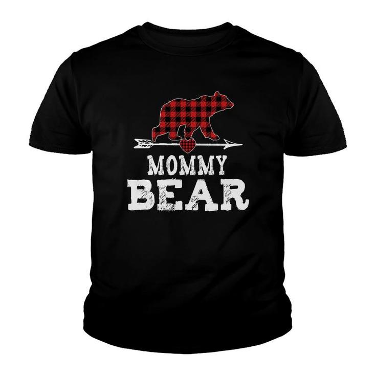 Mommy Bear Buffalo Plaid Youth T-shirt